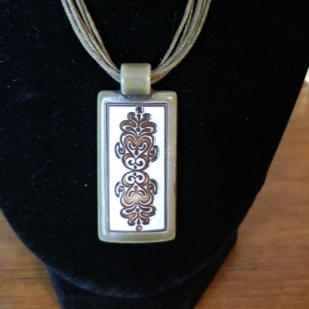 Ceramic art noveau necklace